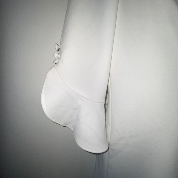 White Adrianna Papell Dress with ruffles Fully lined - Picture 3 of 5